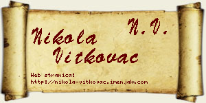 Nikola Vitkovac vizit kartica